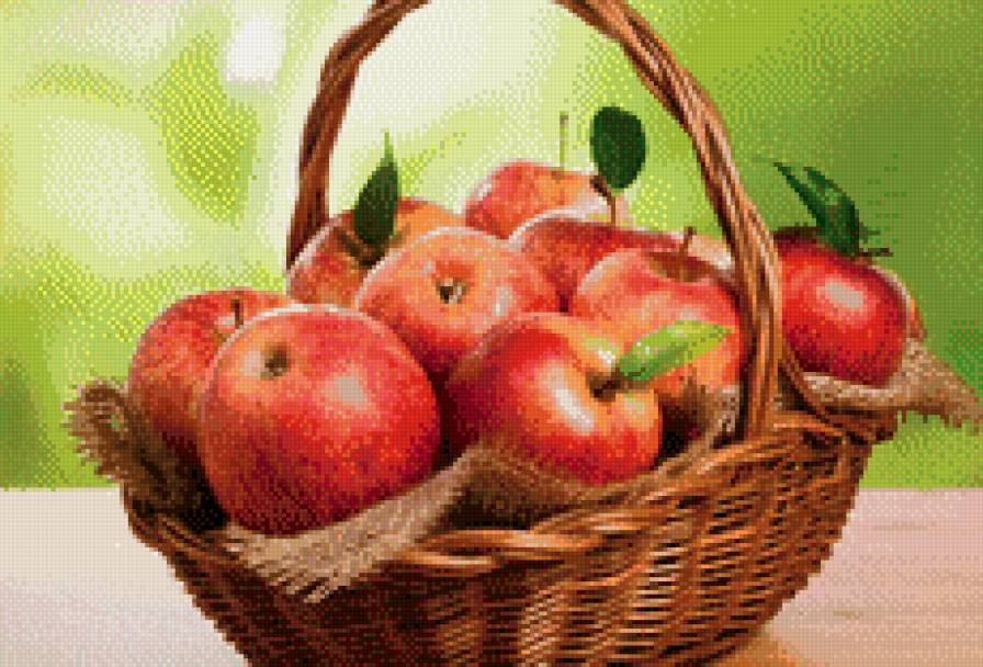 Яблочки - корзина, яблоки, фрукты - предпросмотр
