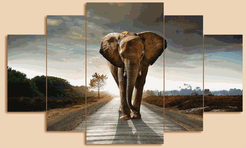 №563051 - слон, триптих - оригинал