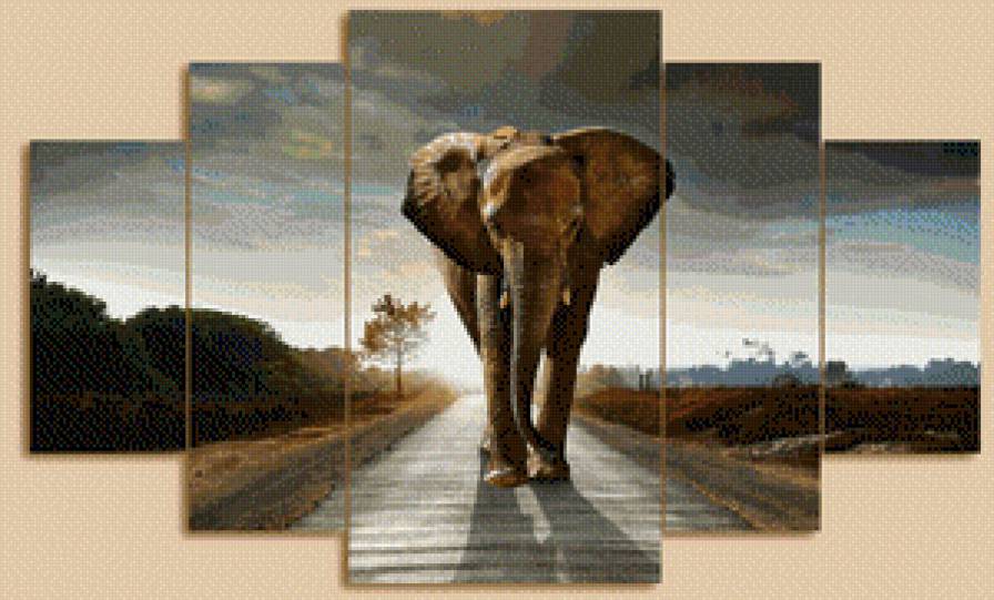 №563051 - триптих, слон - предпросмотр