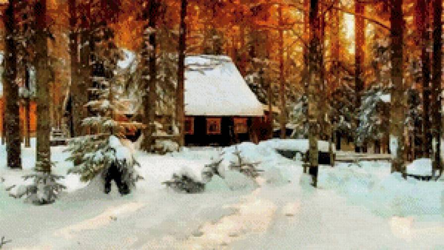 домик в лесу зимой - предпросмотр