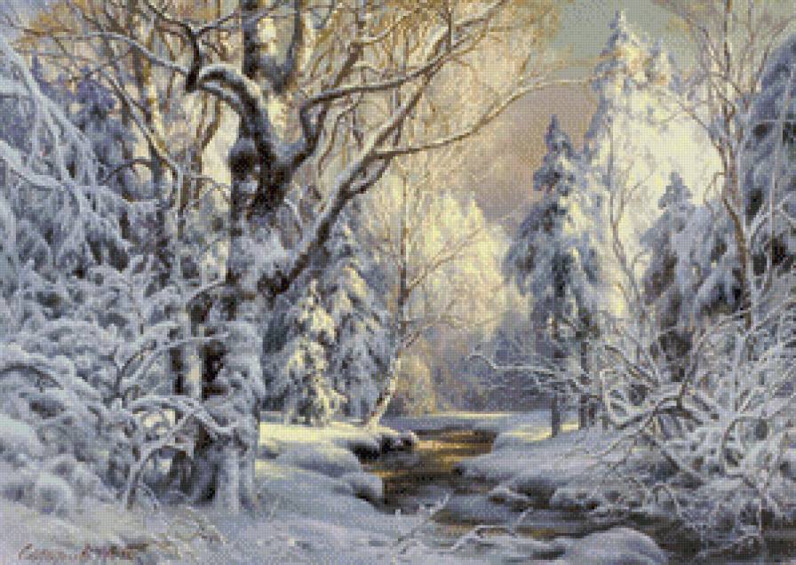 михаил сатаров 43 зимний лес - лес, зима, природа, снег, картина, пейзаж, михаил сатаров - предпросмотр