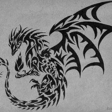 Оригинал схемы вышивки «Черно-белый дракон» (№565195)