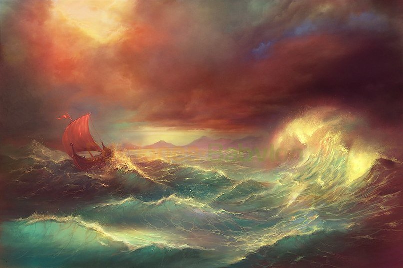 Мощь - море, корабль, сила, волна - оригинал