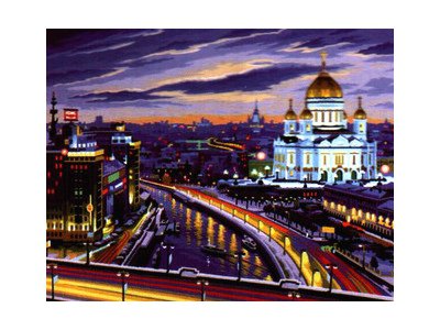 Москва - ночь, огни, ночной город, москва, река - оригинал