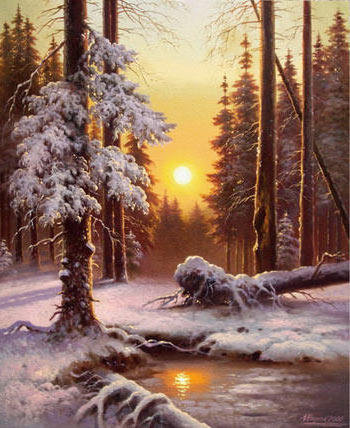 Зима - пейзаж, лес, природа, зима - оригинал