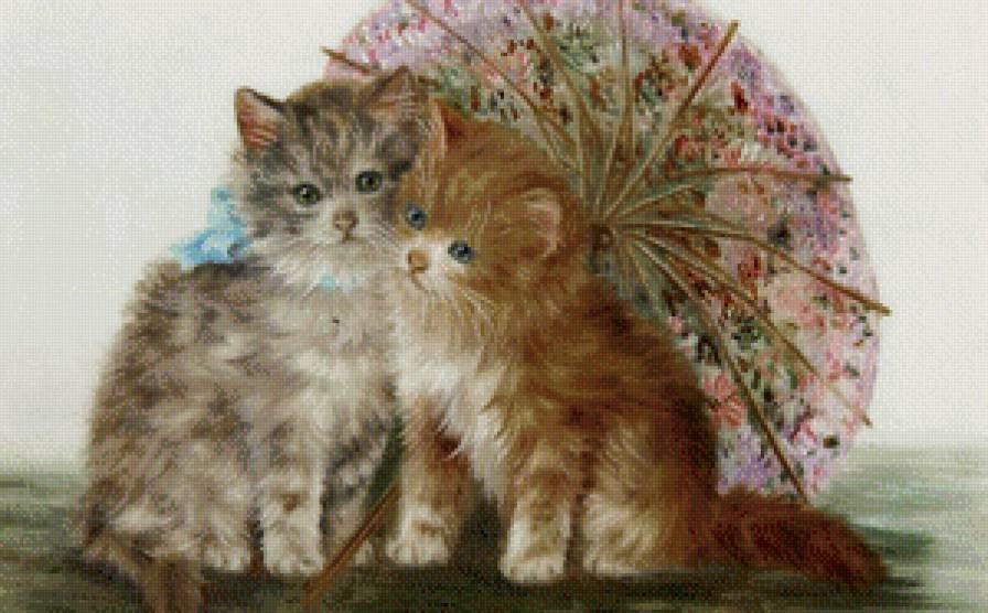 Котята - котята, зонтик - предпросмотр