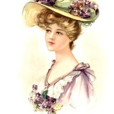 Оригинал схемы вышивки «дама в шляпе» (№566829)