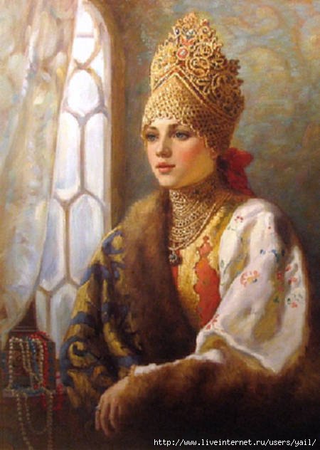 русская красавица - образ, русь, женщина, девушка, она, корона, красота - оригинал