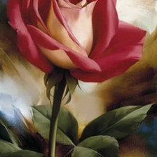 роза акварель