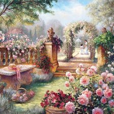 Оригинал схемы вышивки «розовый сад» (№569139)