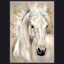 Оригинал схемы вышивки «белая лошадь» (№569214)