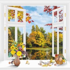 Схема вышивки «За окном Осень»