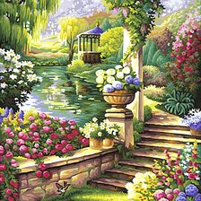 Оригинал схемы вышивки «Цветущий сад» (№570893)
