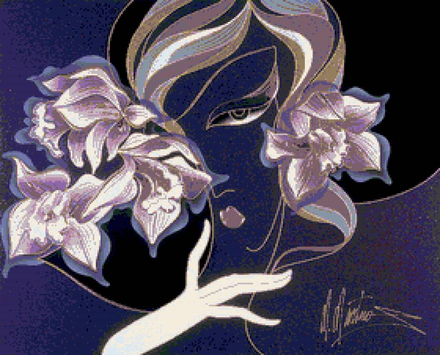 MARTIROS MANOUKIAN. Орхидея - девушка, люди, дама, живопись, портрет - предпросмотр
