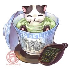 Оригинал схемы вышивки «Коты и чай 11» (№572619)