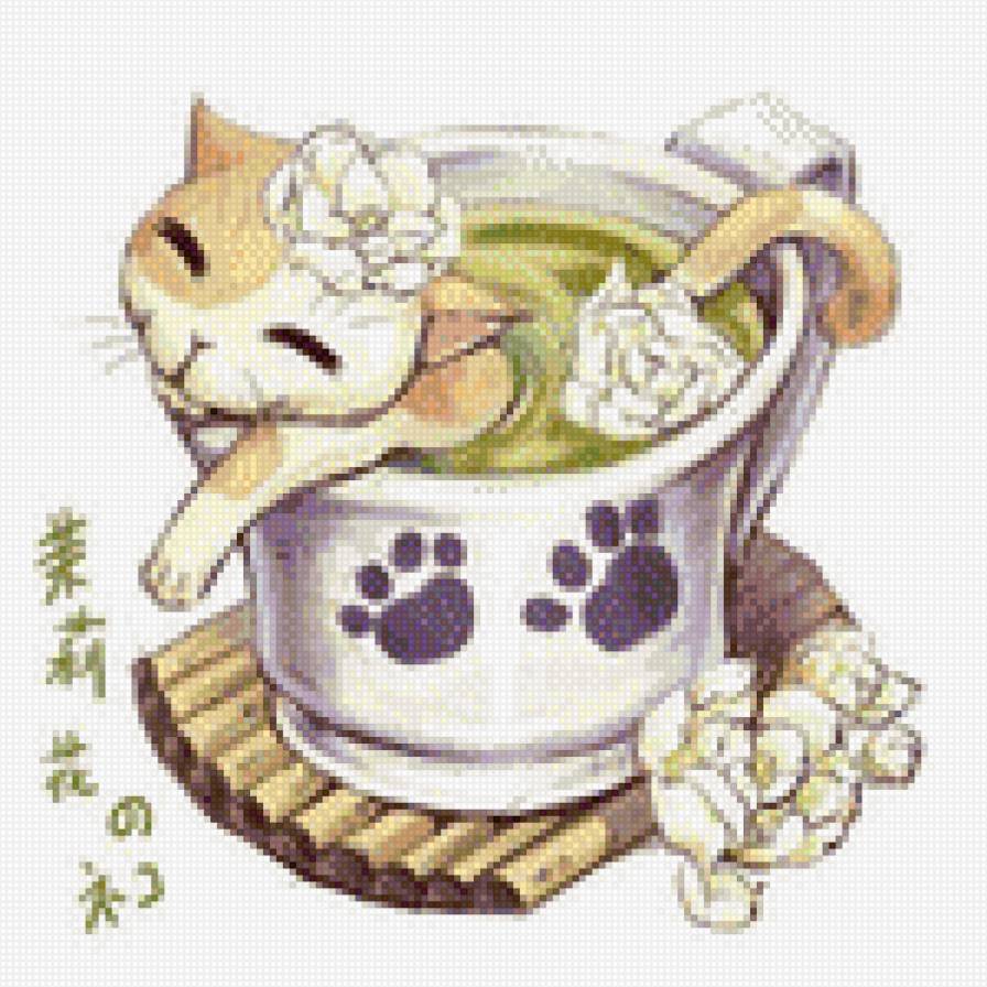 Коты и чай 4 - животные, чай, кошка, коты - предпросмотр
