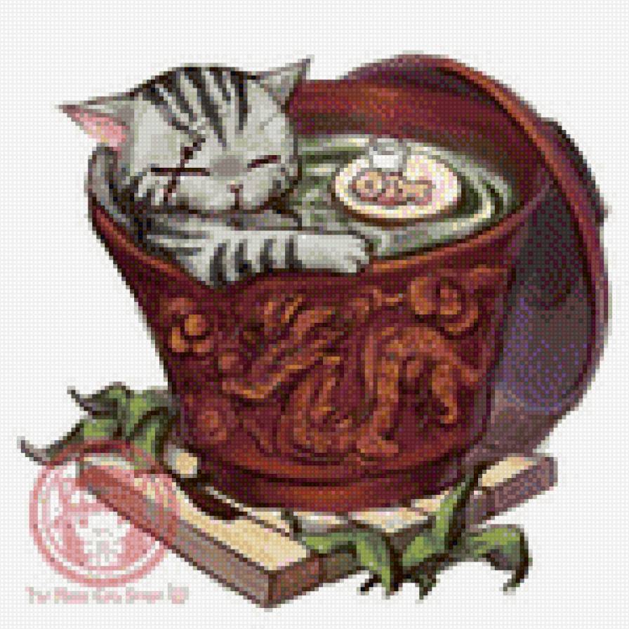 Коты и чай 2 - коты, чай, кошка, животные - предпросмотр
