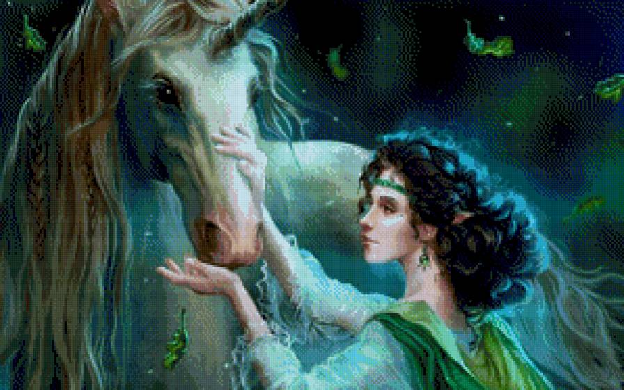 Девушка - лошадь, конь, фэнтази, девушка, женщина - предпросмотр