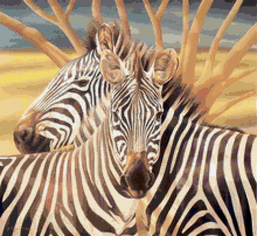 L.REGAN. Зебры - зебра, живопись, животные, африка, савана, лощади, фауна - предпросмотр