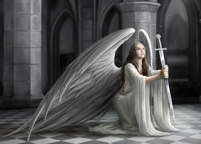 молитва - меч, ангел, девушка - оригинал