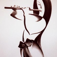 Схема вышивки «флейтистка»