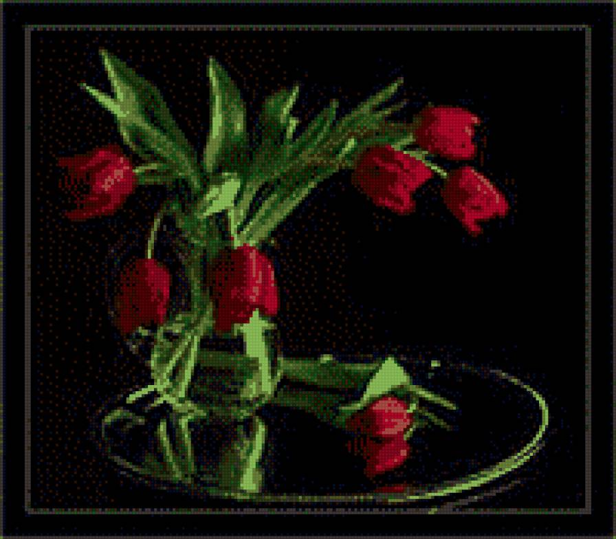 ТЮЛЬПАНЫ - цветы, натюрморт, тюльпаны, ваза - предпросмотр