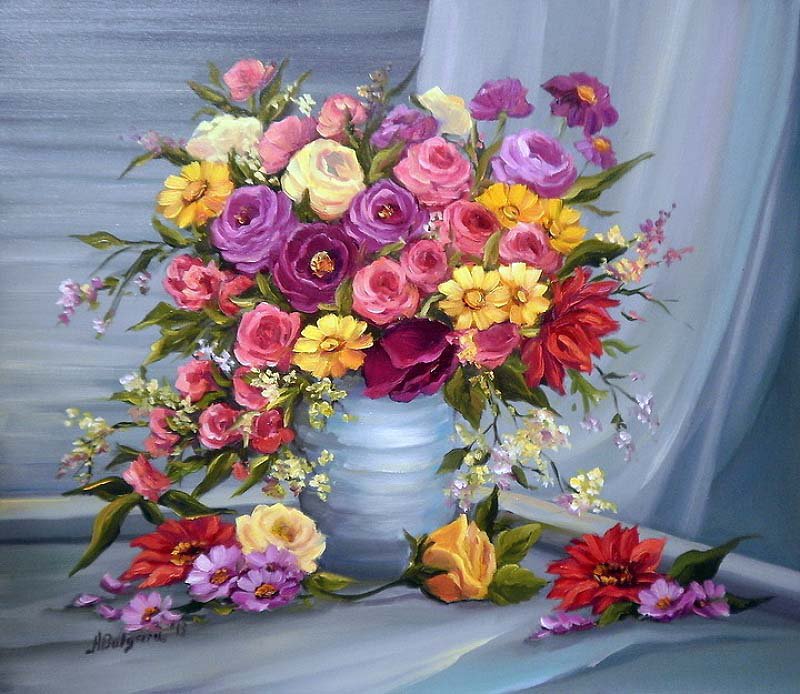 букет цветов - букет, ваза, цветы - оригинал