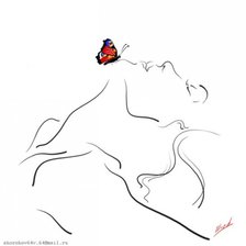 Оригинал схемы вышивки «женщина и бабочка» (№578369)