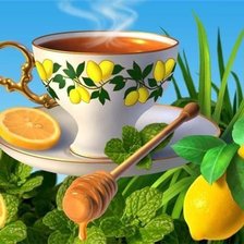 Оригинал схемы вышивки «Чай с лимоном» (№578969)