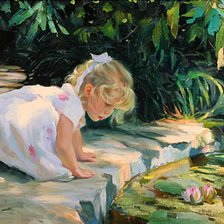 Девочка у пруда