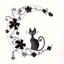 Схема вышивки «Лунная кошка»