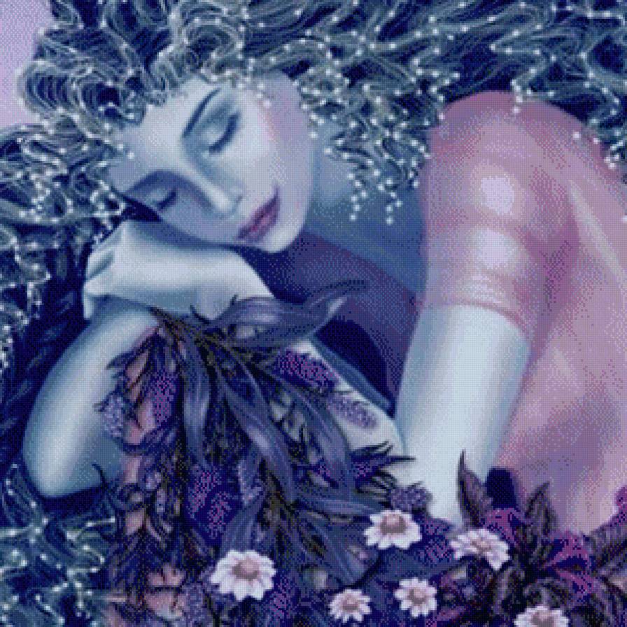 Спящая красавица - цветы, девушка, фэнтези - предпросмотр