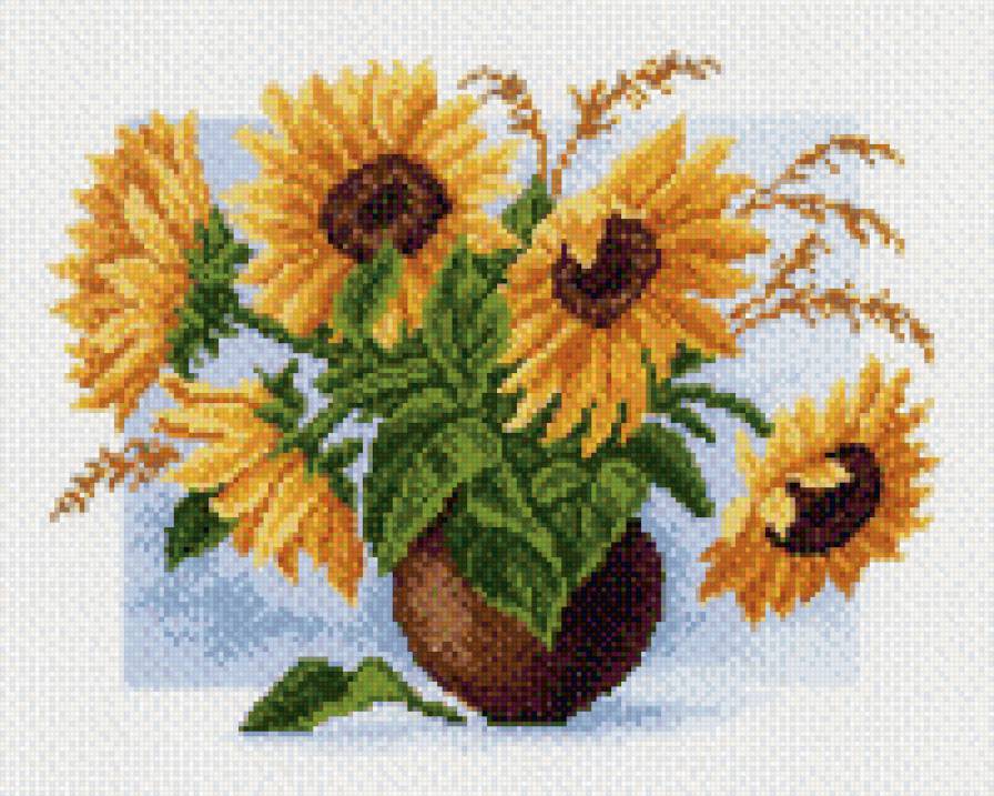 Букет подсолнухов - цветы, солнышко, подсолнухи - предпросмотр