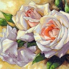 Оригинал схемы вышивки «Белые розы» (№580501)