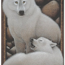 Оригинал схемы вышивки «белые волки» (№582016)