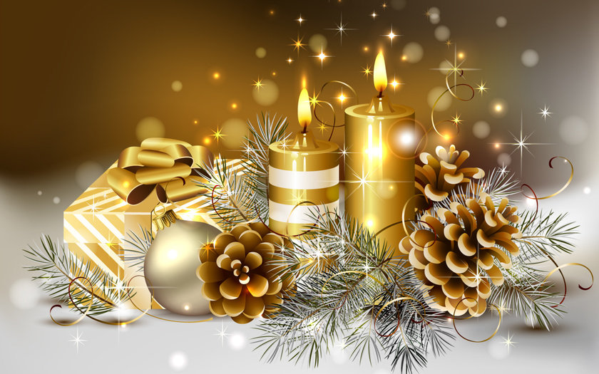 Свечи - золото, свечи, новый год - оригинал