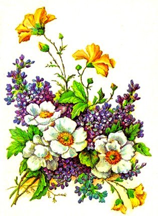 Весенний букет - весенний букет, цветы, сирень, нарциссы - оригинал