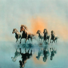 Оригинал схемы вышивки «Бегущие лошади.Джим Уоррен» (№583176)