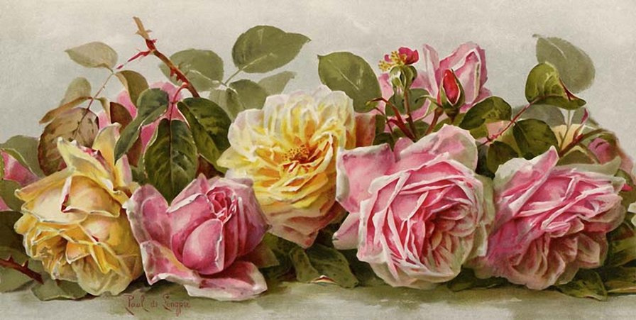 Paul De Longpre - roze w malarstwie - оригинал