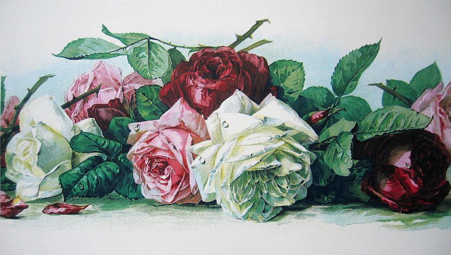 Paul De Longpre - roze w malarstwie - оригинал