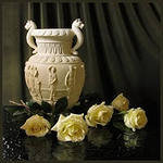 БЕЛОЕ НА ЧЕРНОМ - белое на черном, цветы, натюрморт, вазы - оригинал