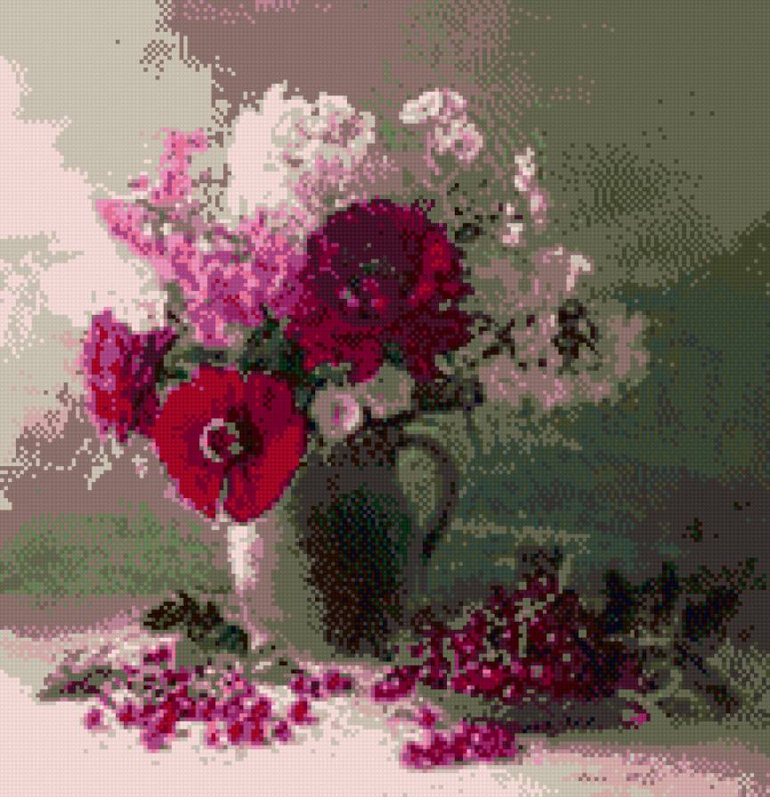 ЦВЕТЫ И ЯГОДЫ - вазы, цветы, натюрморт, ягоды - предпросмотр
