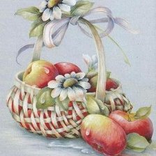 Схема вышивки «карзиночка с яблоками»