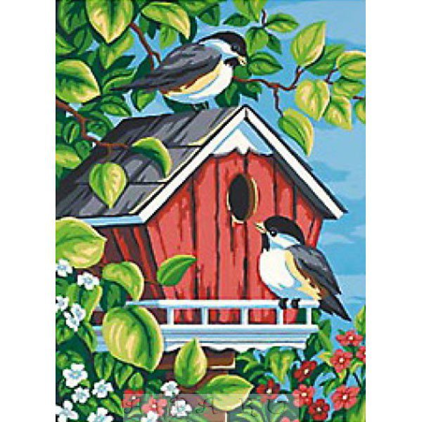 Птичий домик - пейзаж, птицы, природа - оригинал