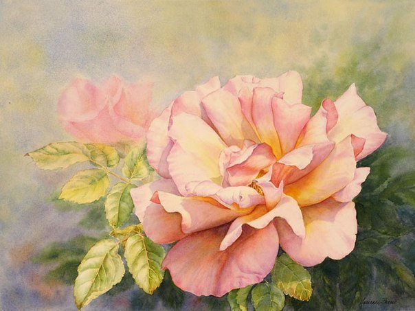 Розы.Акварель - живопись, акварель, цветы, розы - оригинал