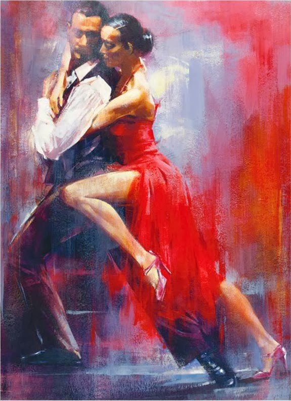 страстный танец - живопись, испания, танец, арт, страсть - оригинал