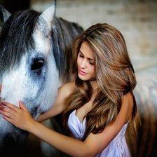 Схема вышивки «девушка и лошадь»