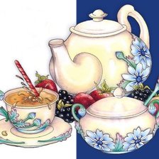 Оригинал схемы вышивки «Чайная церемония» (№586860)