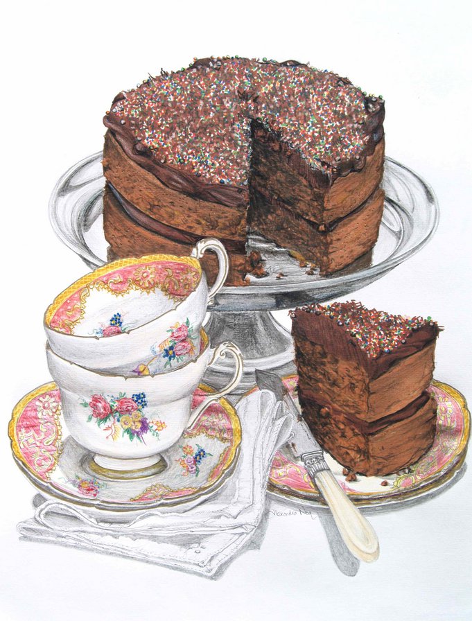 Тортик - десерт, чай, натюрморт, для кухни - оригинал