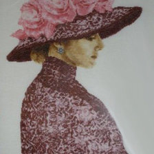 Оригинал схемы вышивки «дама в шляпе» (№587128)